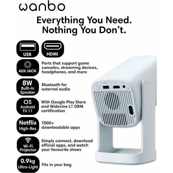 Wanbo Cube 1 - Sky Blue Portable Projector