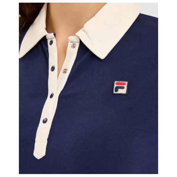 FILA HARLO WOMENS FITTED ICONIC POLO- FNAVY/GARDENIA