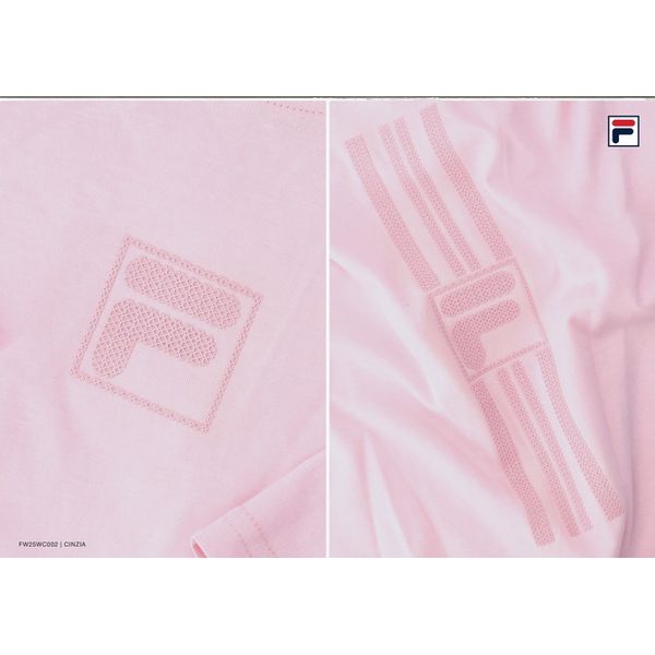 FILA CINZIA WOMENS FIT TEE WITH TONAL FRONT AND BACK GRAPHIC-PINKA BOO