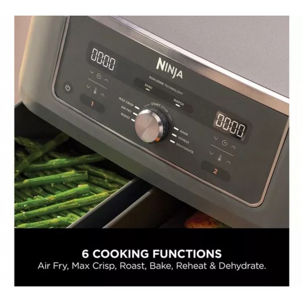 Ninja DZ400UK Dual Zone 9.5 L Airfryer - Gun Metal Grey