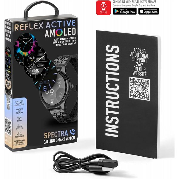 Reflex Active Spectra AMOLED Calling Smart Bracelet Watch Silver