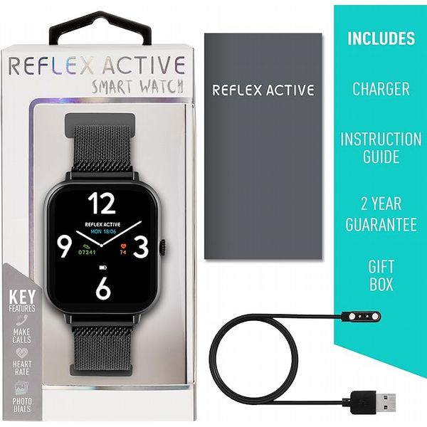 Reflex Active Series 23 Black Mesh Smart Calling Watch
