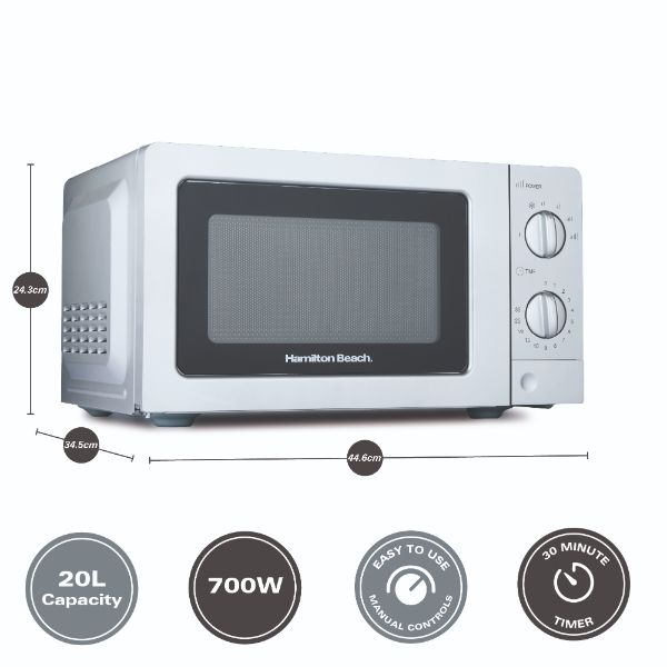 Hamilton Beach 20L, 700W Microwave - Silver