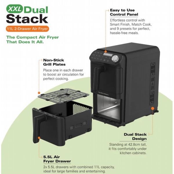 Hamilton Beach Xxl 11L Double Stack Air Fryer