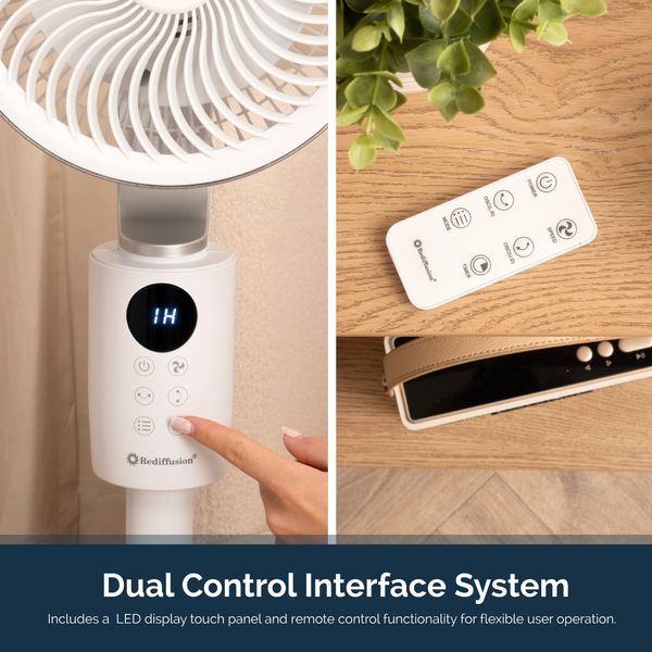 Rediffusion Air360 Oscillating Adjustable Height Pedestal Fan - 360° Oscillation