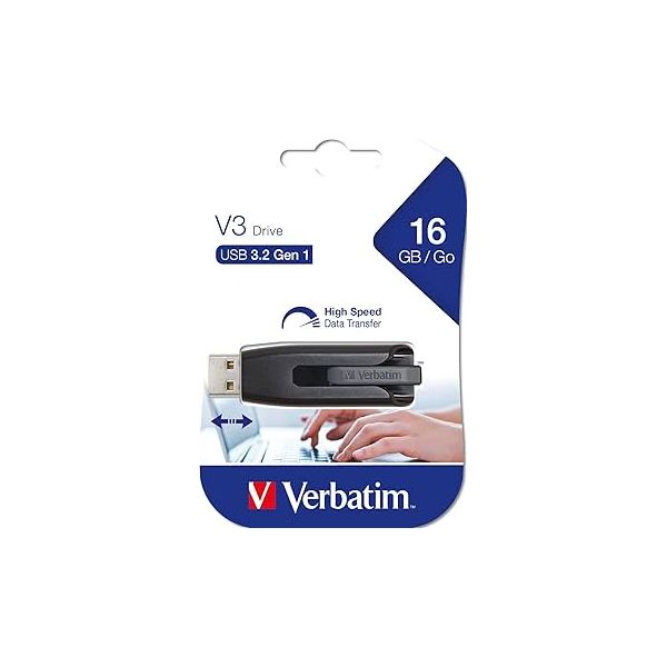 Verbatim Store n Go V3 USB 3.0 Flash Drive 16GB Black 49172