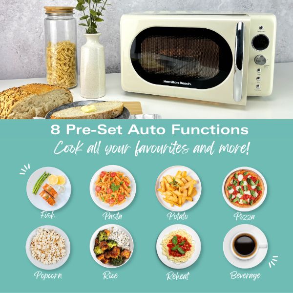 Hamilton Beach Ella Kitchen Bundle Latte - Kettle,  2 Slice Toaster & Cream Microwave