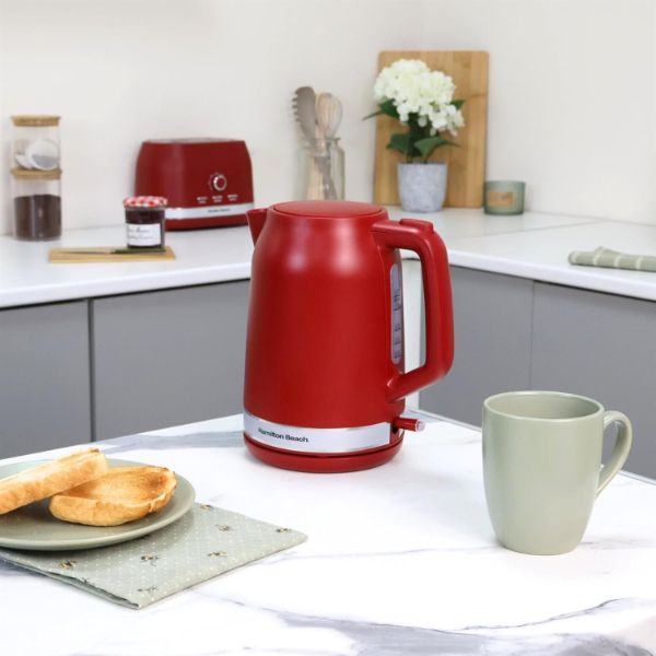 Hamilton Beach Ella Kettle & Toaster Bundle Red