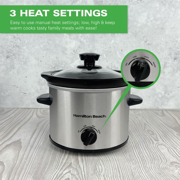 Hamilton Beach Essential Kettle, 2 Slot Toaster, Deep Fill Sandwich Toaster & 1.8L Slow Cooker - Silver