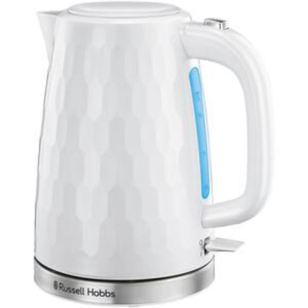 Russell Hobbs Honeycomb Breakfast Bundle White - Kettle & 4 Slice