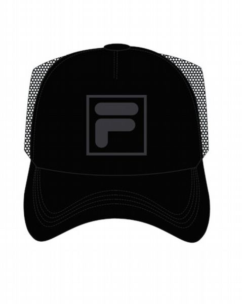 FILA  TURO LARGE FBOX TONAL EMB SUEDE MESH BACK CAP BLACK