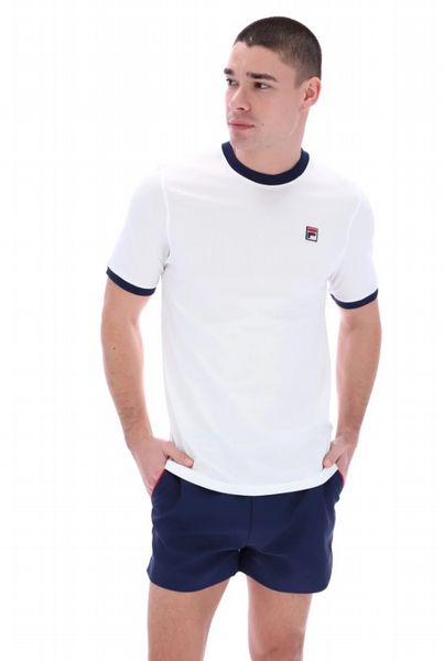 FILA MARCONI ESSENTIAL RINGER TEE MENS - WHITE/FNAVY