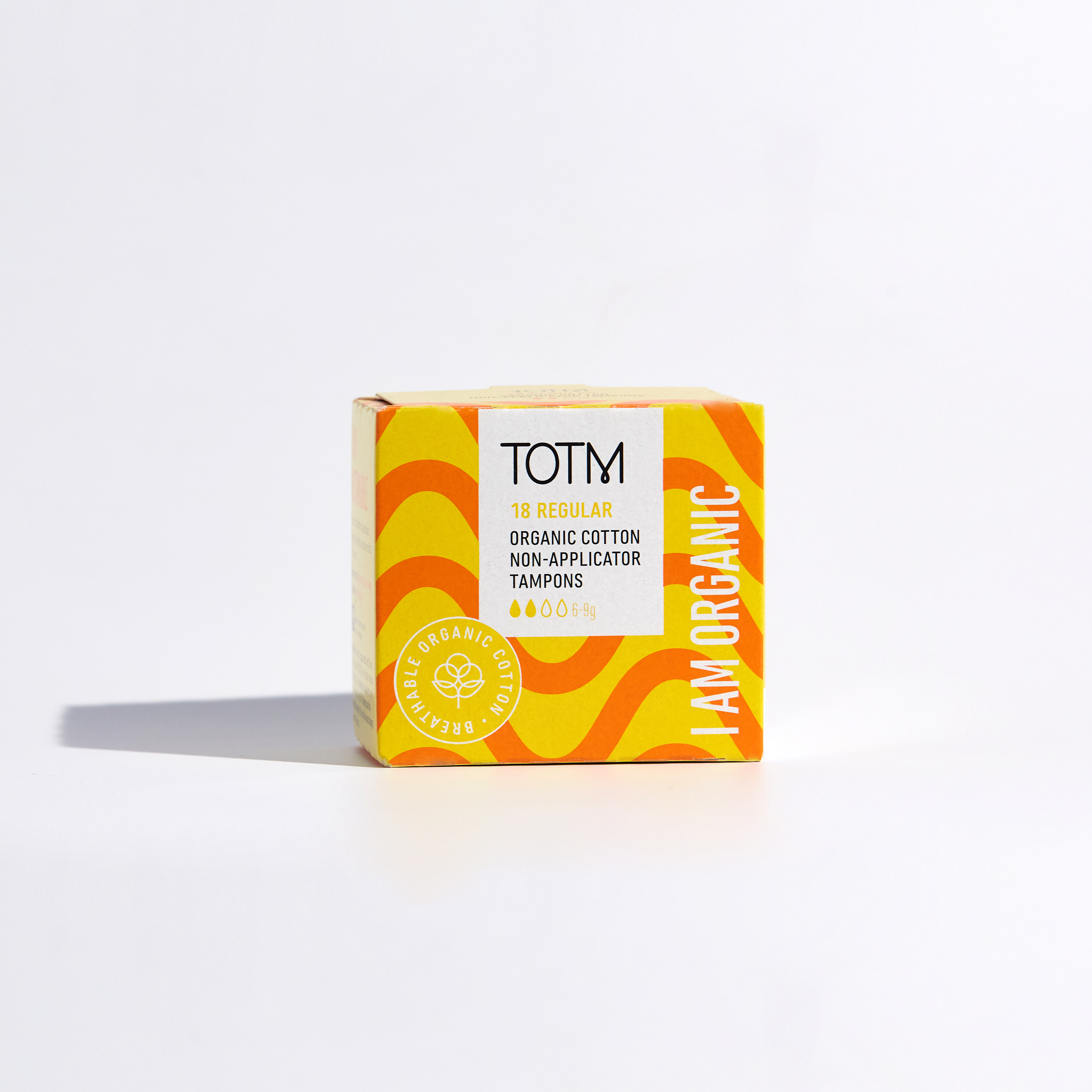 TOTM Organic Cotton Non-Applicator Tampons  Regular (x18) - 5 packs
