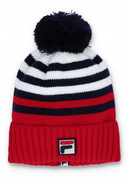 FILA MARKEE A Chunky Knit Turn up Bobble Beanie- Fila Red
