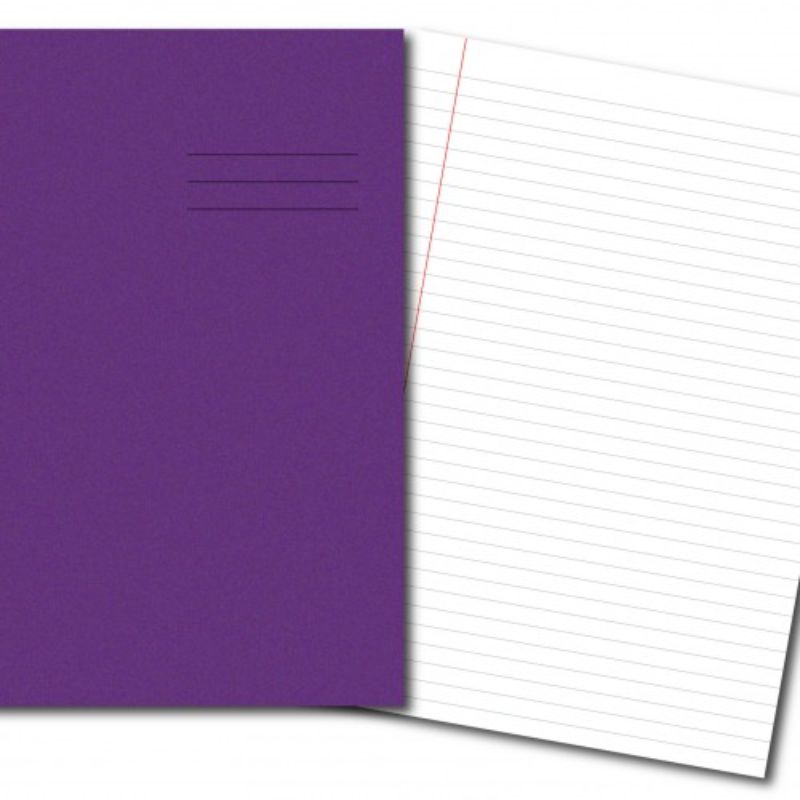 A4 Exercise Jotter Lined (8mm Feint & Margin) - PURPLE