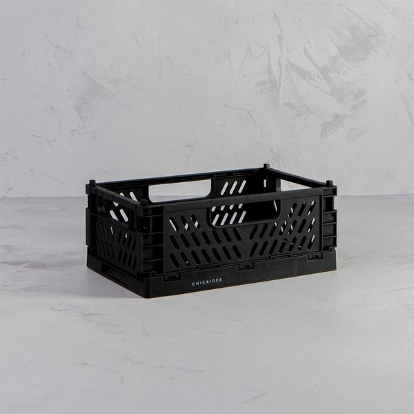 Coal Tiny Folding Desk Storage Crate