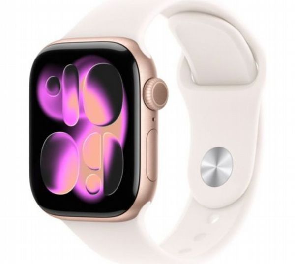  Refurbished Apple Watch Series 11, 42mm Rose Gold aluminium case with S/M Light Blush Sport Band....