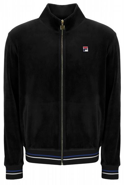 Fila - Falken - Velour Track Top With Gold Trim- Black XS