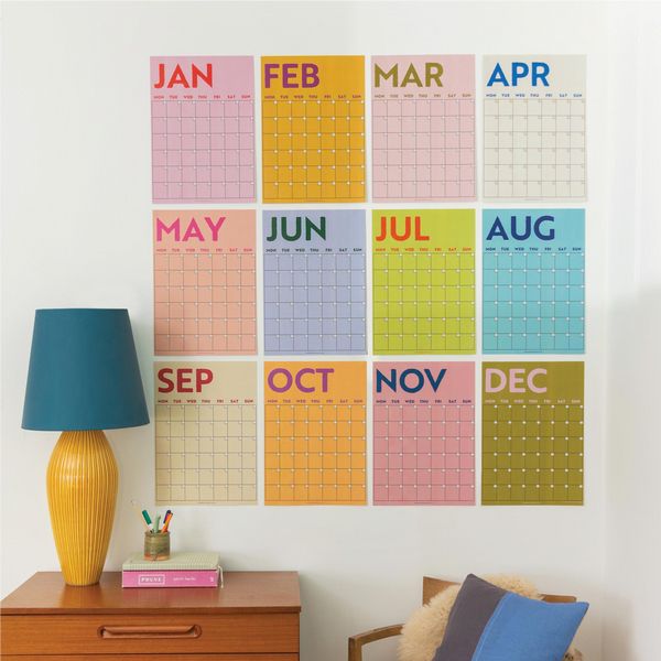 Large Monthly Undated A3 Wall Planner | 12 Pages | Colourburst