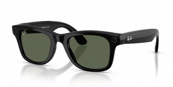 Rayban Meta Wayfarer Black Frame with G15 Green Lens