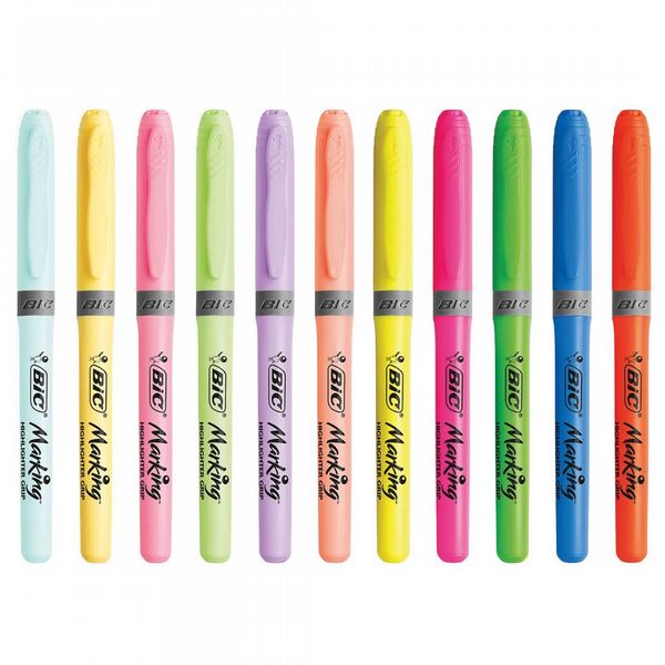 Bic Highlighter Grip Pastel Assorted (12 Pack) 992562