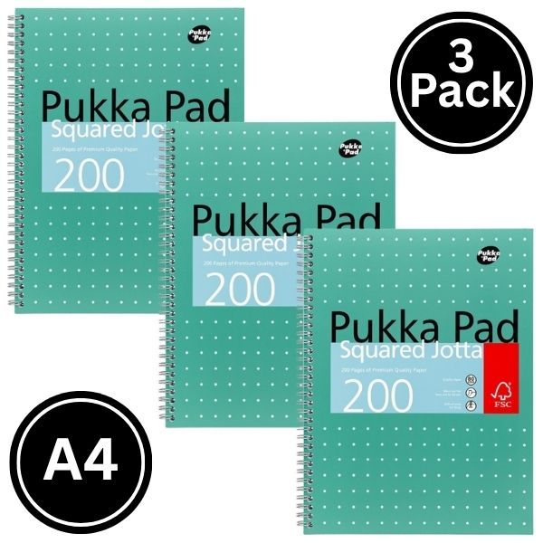 Pukka A4 Met Jotta Notebook Squared [Pp01358] - Pack of 3