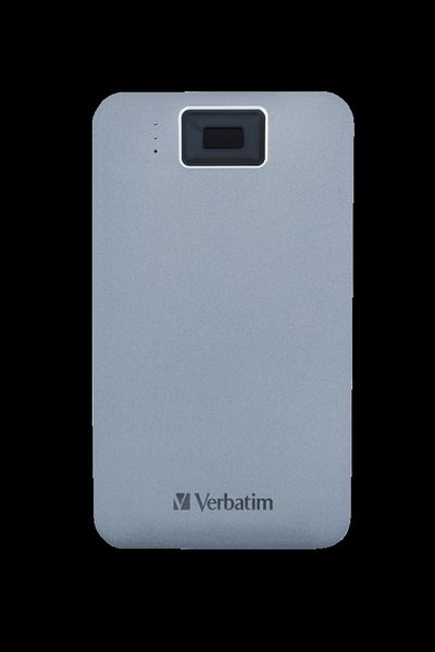 Verbatim Executive Fingerprint Secure Hard Drive USB 3.2 Gen 1 USB-C 2TB Grey 53653