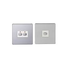 MiHome Smart Polished Chrome 2 Gang Light Switch (Two-way)