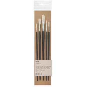  Jackson's: Shiro Professional Hog Bristle Hair Brush: Set of 5: 4 Round, 1 & 6 Bright,...