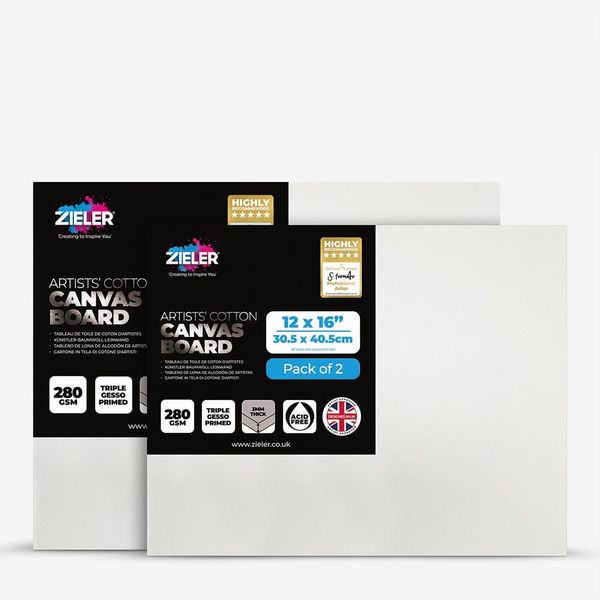 Zieler : Stretched White Canvas & Boards - Multiple Sizes