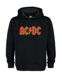 AC/DC Logo Amplified Black Large Hoodie Sweatshirt