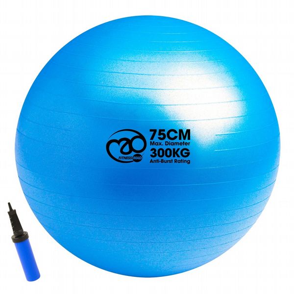 Fitness Mad 300kg Anti-Burst Swiss Ball Blue 75cm